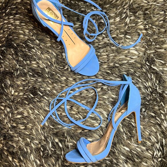 Elegant Blue Strappy Heels - Picture 1 of 1